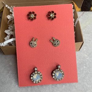 Set of 3 sparkly earrings